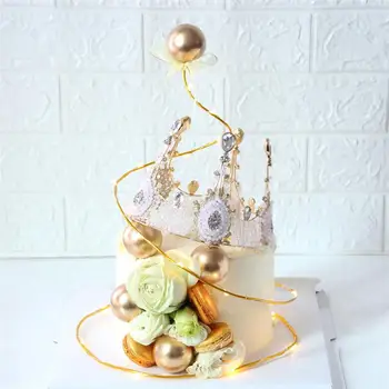 

Creative DIY Cake Decorative Gold Ball Silver Ball Aluminum Wire Cake Decoration Set Cake Topper Decor For Birthday Party
