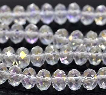 

Clear AB Color Crystal Glass Faceted Beads 8x6mm,Approx 360Pcs(B11661)