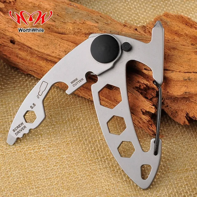 US $3.94 WorthWhile Multifunction D Shape Carabiner Keychain Gear EDC for Outdoor Camping Hiking Survival To