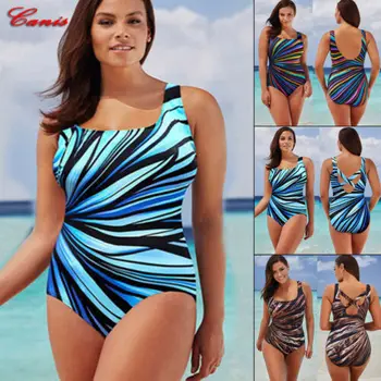 

Plus Size L-XXXL Women Rainbow Striped Bikini Swimwear Swimsuit Bathing Suit Beach Wear Swimming Suit