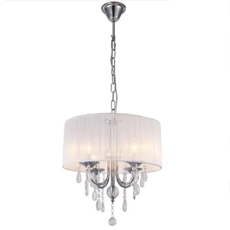 

Modern Cloth Shade Led Chandeliers Led Lamps High Quality Crystal Chandelier Stainless Steel E14 Led Lustre Light Chandelier Z30