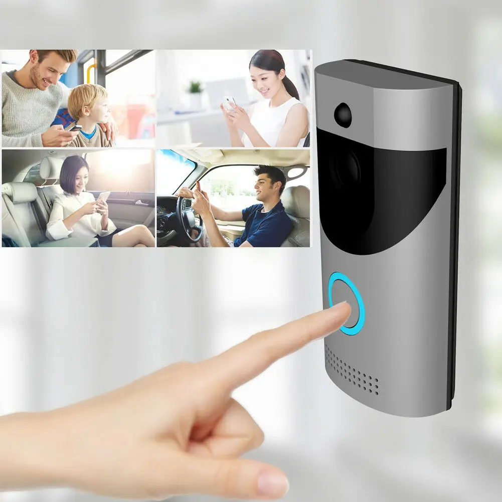 

Wireless WiFi DoorBell Smart Video Phone Door Visual Ring Intercom Secure