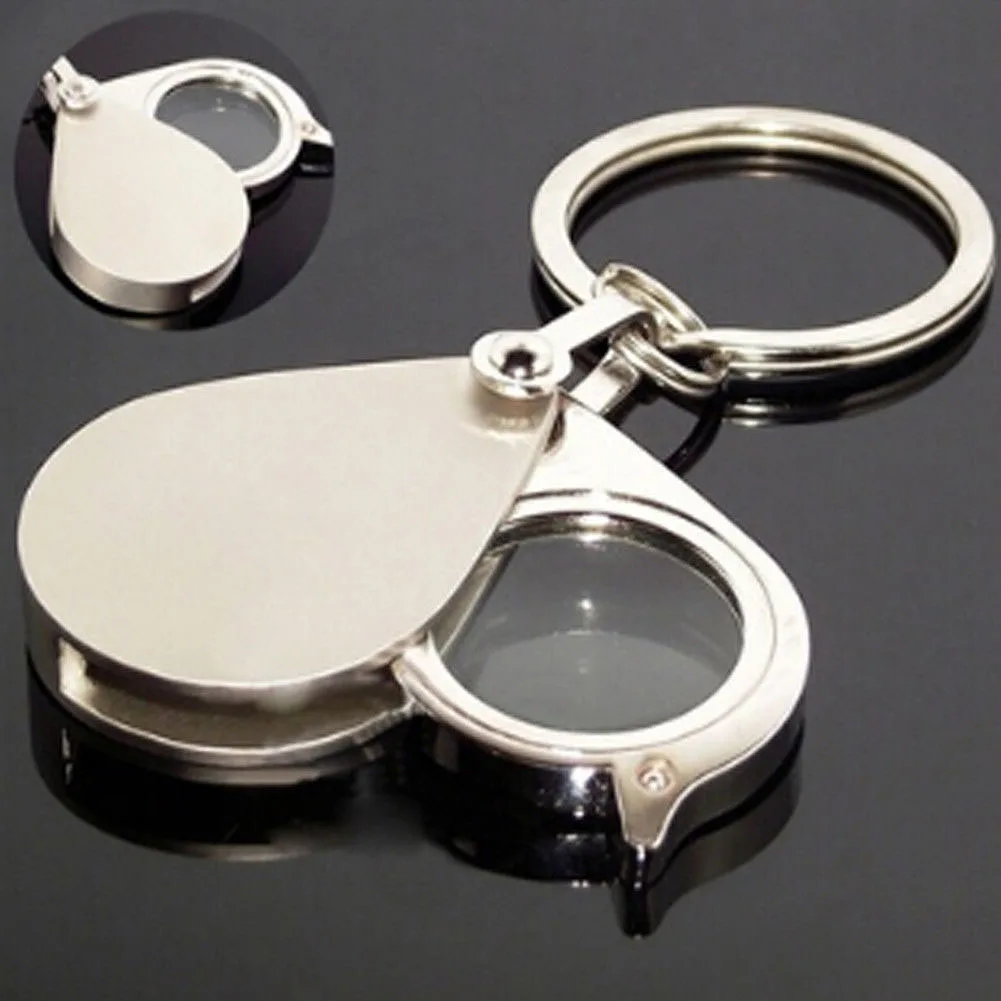 

Metal Keychain New Key chain - Fashion Hot Folding Pocket 8X Magnifier Eyes Glass Loupe Lens Magnifying Metal Car Key Ring Gift