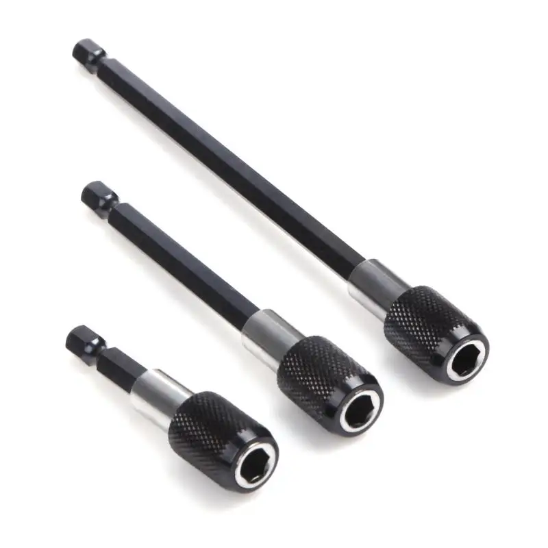 

3Pcs/Set 60/100/150mm Magnetic Screwdriver Extension Bit Quick Release 1/4 Hex Shank Tools Holder Tool Drill Bits Set