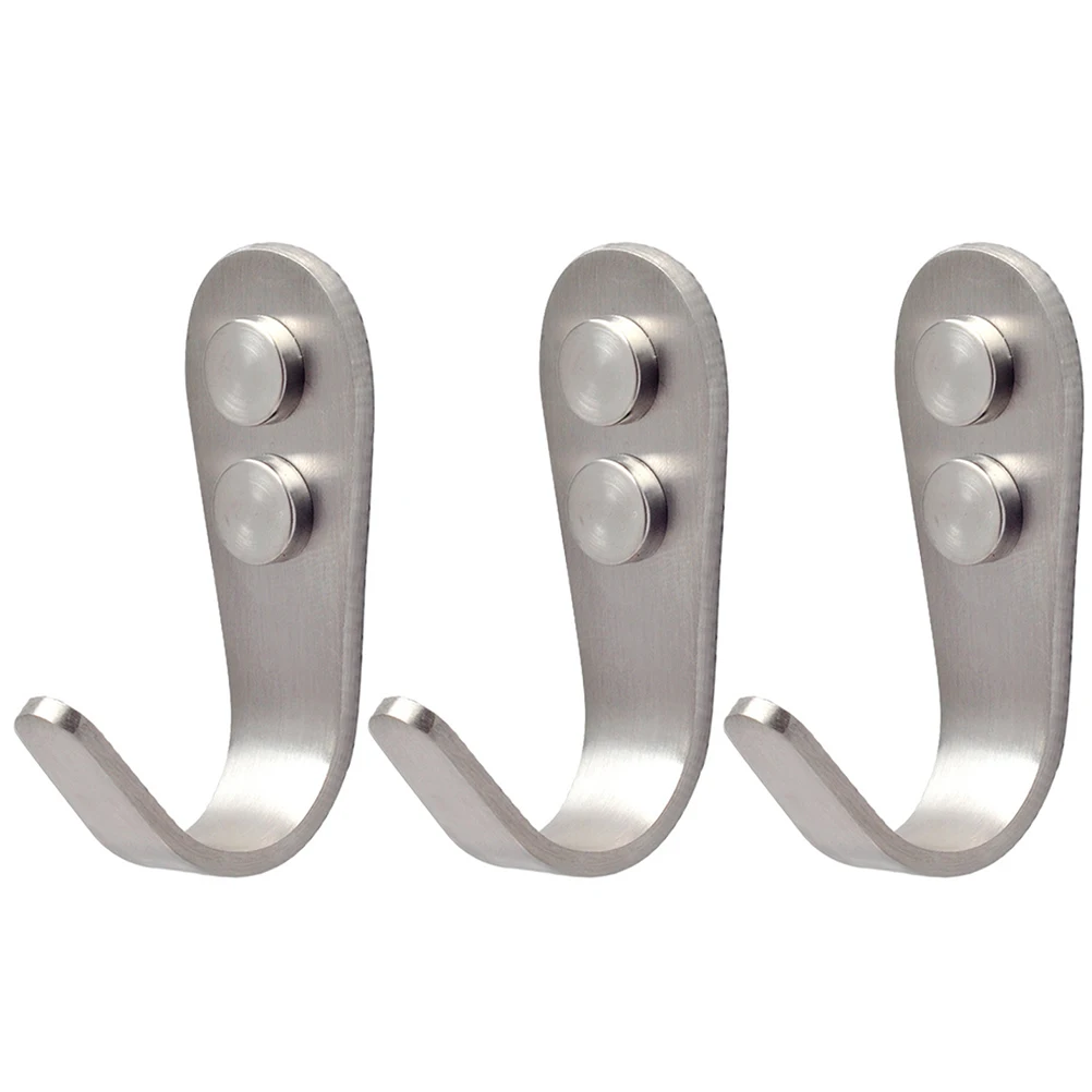 

3pcs/set Stainless Steel Fashion Durable 3mm-Thick Brushed Towel Hanger Hook Clothes Hook Kitchen Utensils Hook