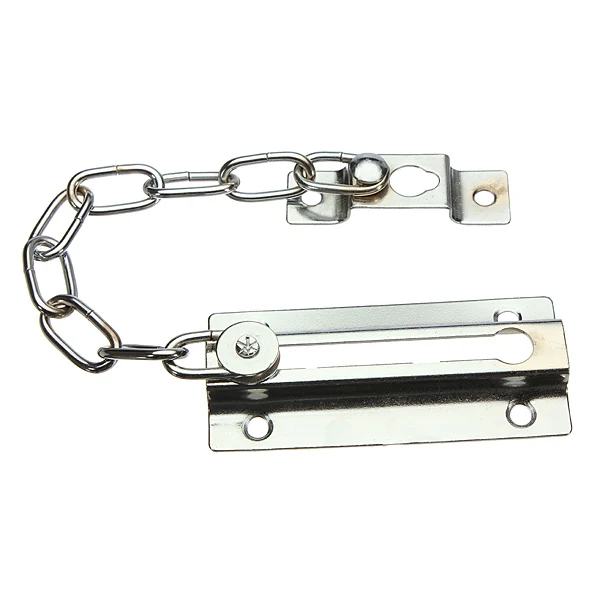 

NEW Front Door Security Guard Chain Strong Steel Home Safety Nickle Finish W/ Screws Security