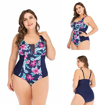 

Hirigin Summer New Women Plus Size Floral Tankini Swimwear Swim Dress One Piece Bikini Bathing Suit Swimsuit