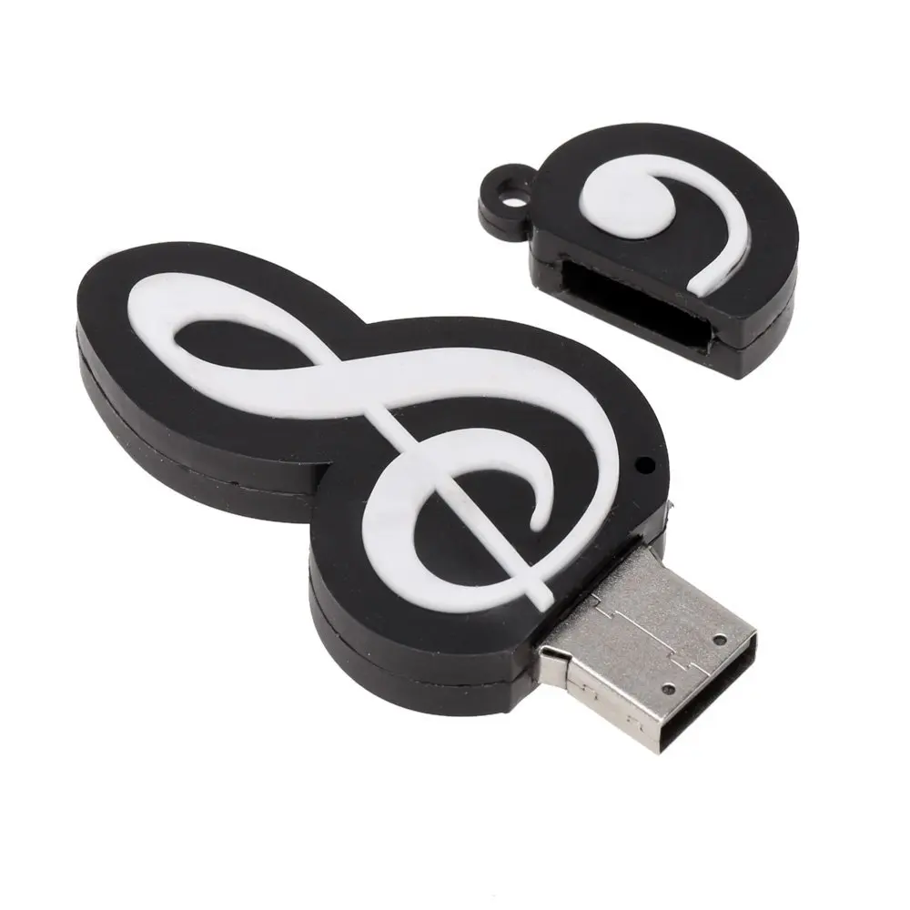 

USB 2.0 U Disk Flash Drive Pen Drive USB Memory Stick in Musical Note Form (Black-32G)