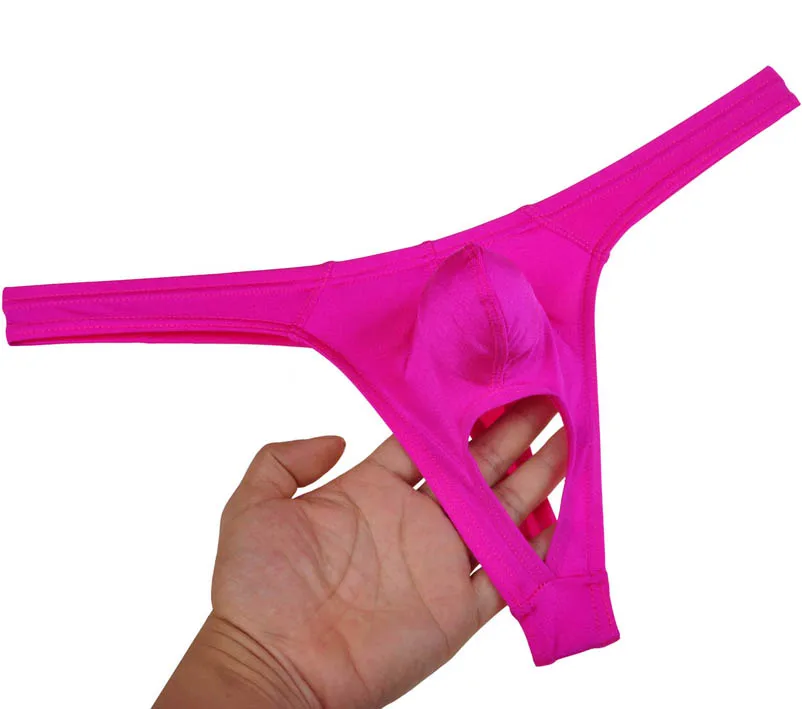 

Sexy Men Spandex Balls Hole Thong Underwear Elastic G-string Tanga Bikini T-back