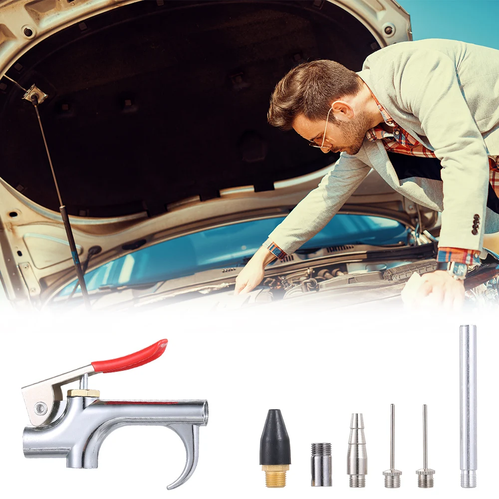 

7pcs Dust Removal Cleaning Tool Air Blow Machine Accessory Kit with 5 Interchangeable Nozzles Car Foam Spray Washer
