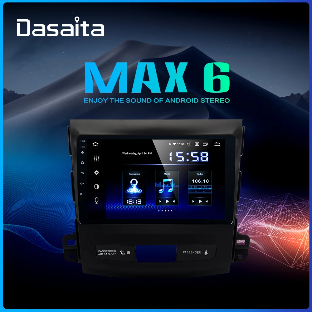 Perfect Dasaita Car 1 Din TDA7850 Android 9.0 For Mitsubishi Outlander 2008 2009 2010 2011 DSP 4G RAM HDMI Car Stereo Multi Touch Screen 0