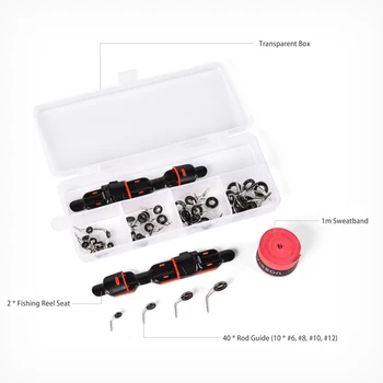 Fishing Rod Accessories Kits Adjustable Fishing Reel Deck Seat Fishing Rod Tip Guides Rings Non-slip Fishing Rod Grips Sweatband