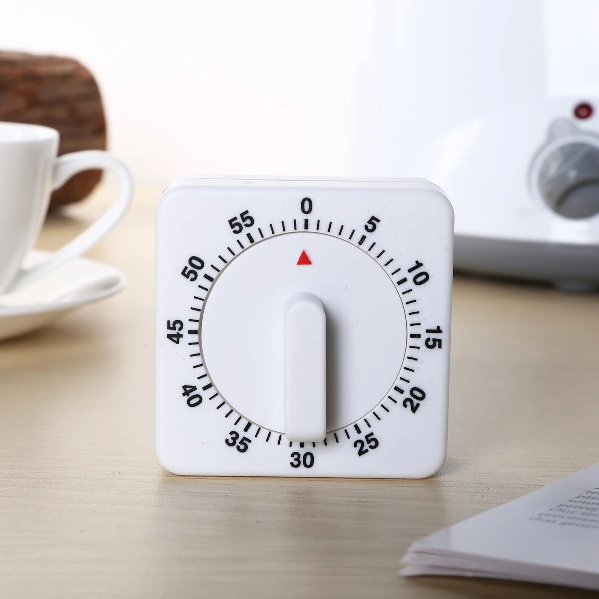 Portable 60 Minutes Kitchen Timer Game Count Down Counter Clock Alarm White Square Mechanical Cooking Tool | Дом и сад