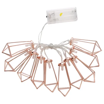 

Retro Iron Metal Diamond LED Fairy String Lights Battery Xmas Holiday Wedding Party Home Decoration 20 Leds Lantern String Lam