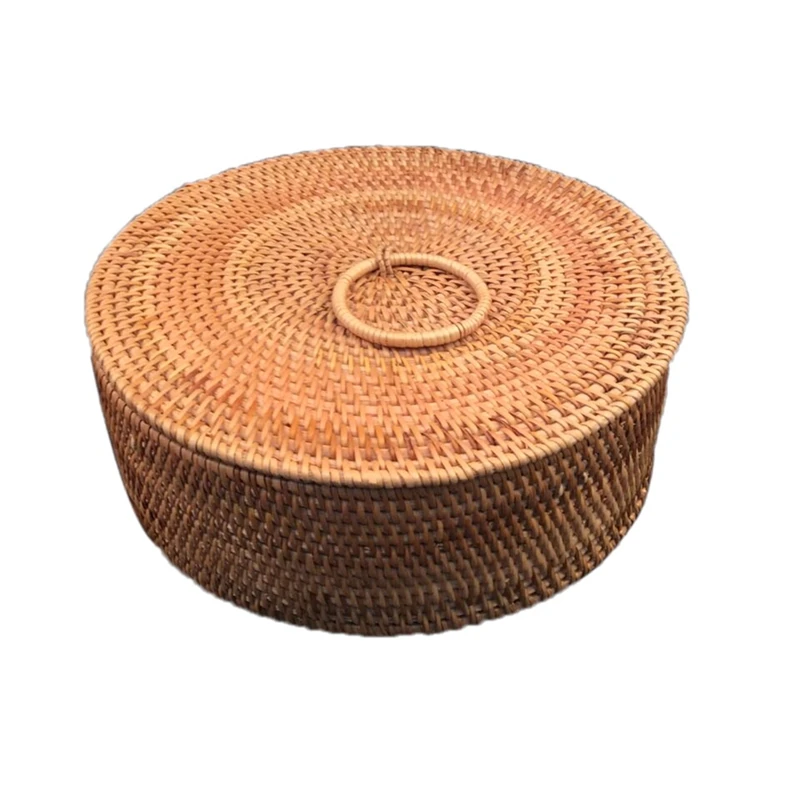 

Fruit Box Basket Rattan Storage Tissue Key Package New Year Paper Sundries Hand Made Round Rectangle Cover Dried Fruit(Color B