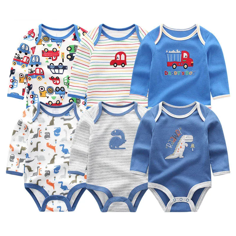 6 шт детская одежда боди с единорогами 0-12 M Roupas de малыш Bebe одежда полосатый комбинированный купальник хлопоковый для новорожденных малышей Одежда для девочек