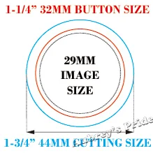 Ручной круглый 32 мм 1-1/"(фактический размер резки 44 мм) бумажный графический пробойник для Pro Button Maker
