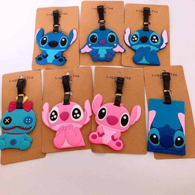 

1 Pc Pretty Lilo and Stitch Luggage Tags Name Address Tel Baggage Labels Travel Accessories Figure Toy