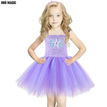 Mermai Платья принцессы с балетной пачкой, с головной повязкой, морская звезда, ракушки детская платье-пачка для девочек День рождения одежда, костюм для Хэллоуина