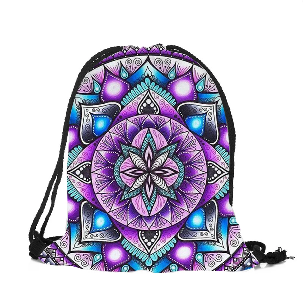 Мандала Цветочный Печать Drawstring Рюкзак 2018 новый модный рюкзак для мужчин и женщин