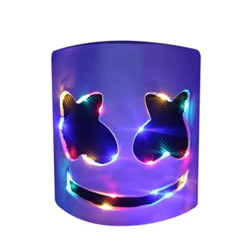 

Colorful Full Head Novelty Lighting Disco DJ LED Mask Marshmello Helmets Hat Party Green / Purple Marshmello Face New 2019