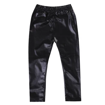 

2-8T Kids PU Leather Pants Girls Babys Casual Solid Black Stretch Trousers Toddler Straight Elasitc Waist Skinny Leggings