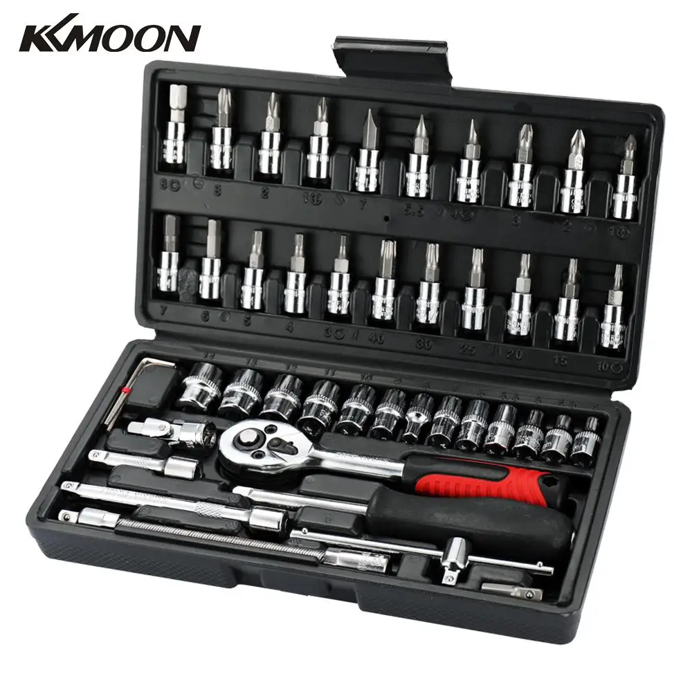 

46pcs Multifunctional Professional Steel Socket Wrench Tool Set Car Repair Toolbox Automobile and Motorcycle Tools