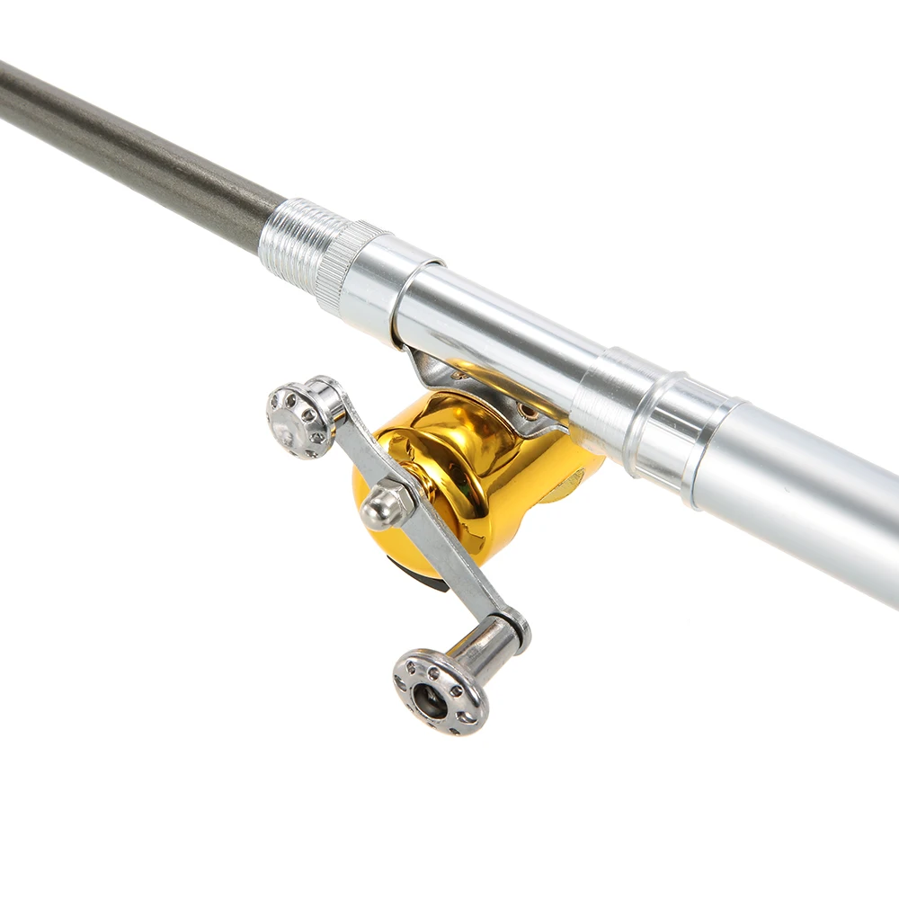 الجيب المحمولة القلم تلسكوبي البسيطة قصبة صيد خشبية القلم شكل مطوية الصيد قضيب بكرة كومبو مجموعة خيط صنارة الصيد طُعوم لينة الطعوم هوكس