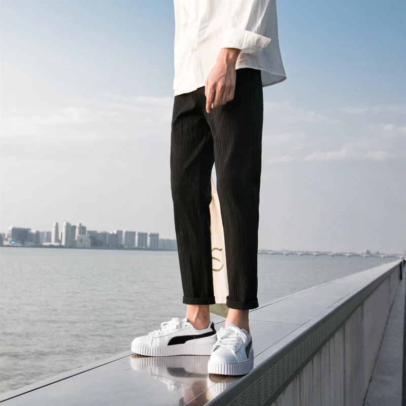 

Men's Jeans Four Seasons Apply The New Hong Kong Style Loose Casual Pants Nine Points Trousers Harem Pants Youth Men's Clothing