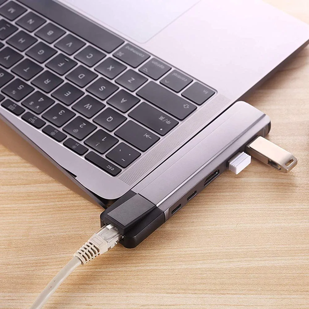 USB C концентратор Тип thuberborlt 3 адаптер к HDMI 4K Gigabit Ethernet с 1000 Мбит/с 0 порт зарядного