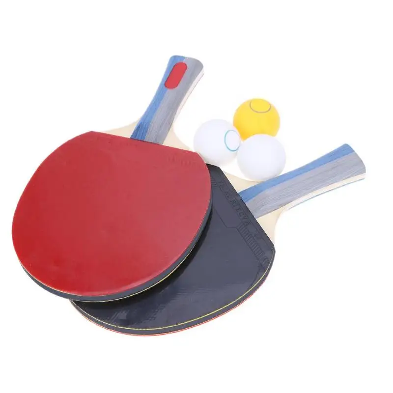 Двухсторонняя резиновая ракетка для настольного тенниса Pingpong Paddle Bat с 3 шариками