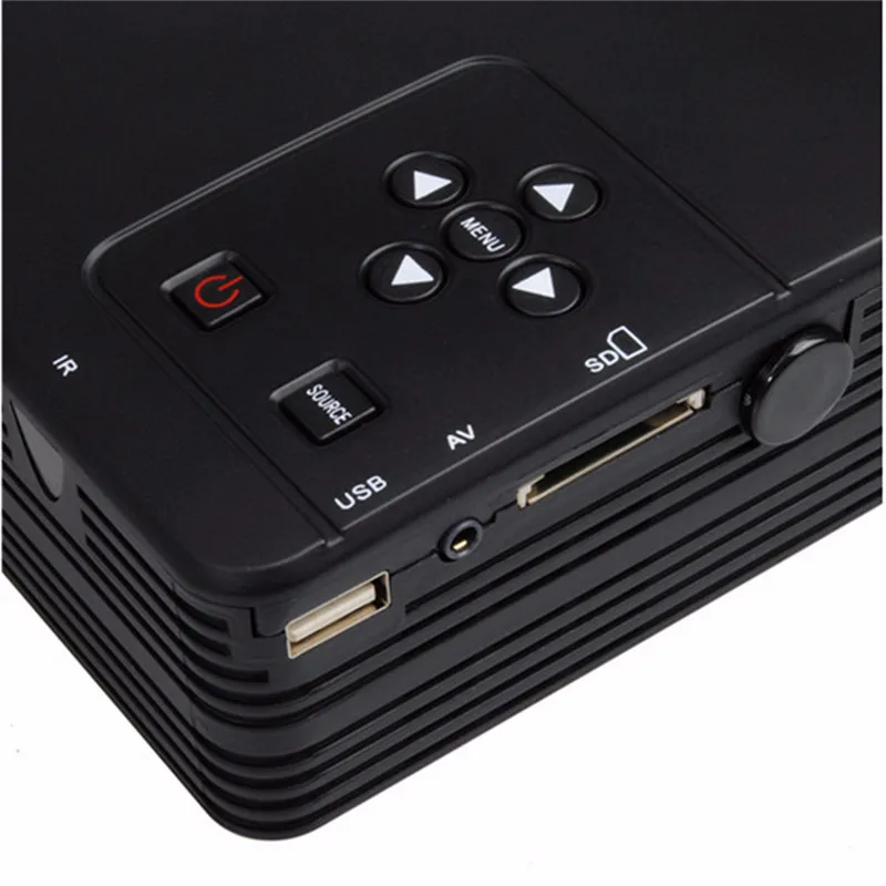 LEORY H80 mini Portable LED Projector 640x480 Pixels Supports Full HD 1080P LED Projector Video Home Theater AV/VGA/SD/USB/HDMI