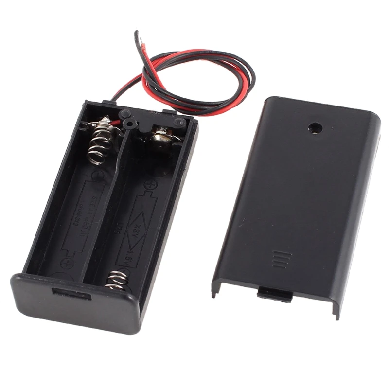 

2 x AA 3V Battery Holder Case Box Slot Wired ON/OFF Switch w Cover