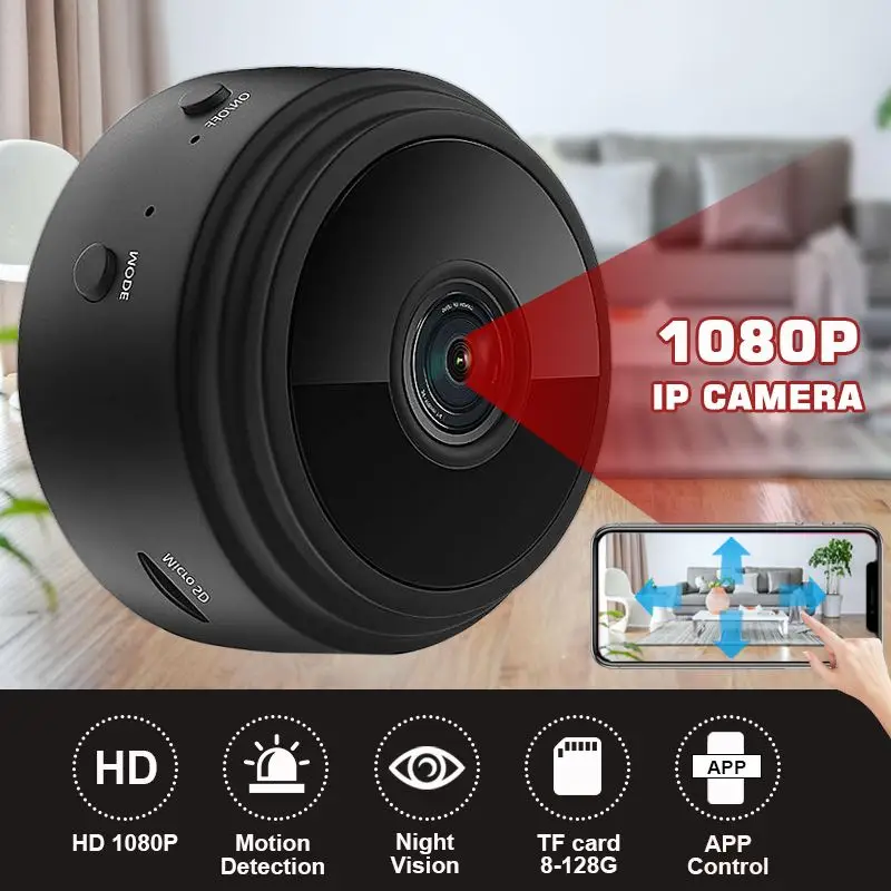

1080P HD Security Wifi IP Camera Round Mini Camera Wired Wireless Night Vision Smart Home Video System Baby Monitor IP Cam Home