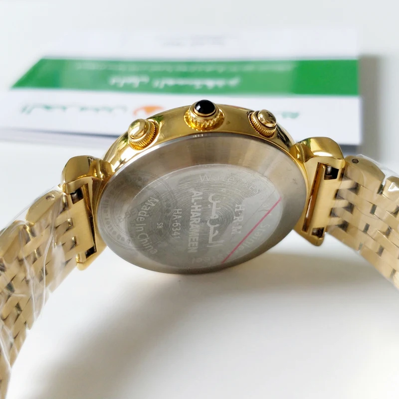 Оригинальные часы azan 6341 Alfajr WF14 исламские часы кибла с молитвенным компасом мусульманские часы лучшие подарки для мусульман золотые часы harameen