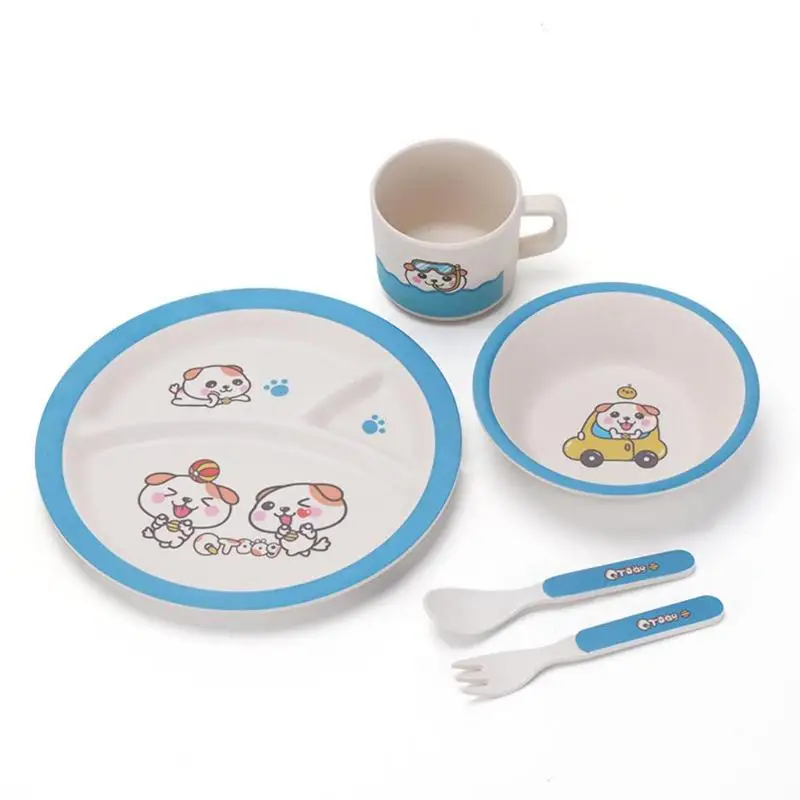 5pcs/Set Baby Bowl Spoon Fork Feeding Food Tableware Cartoon Kids Dishes 5pcs/Set Baby Bowl Spoon Fork Feeding Food Tableware Cartoon Kids Dishes