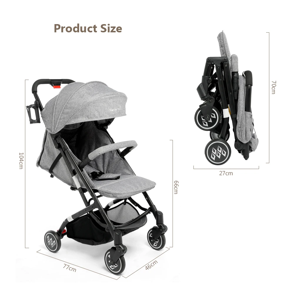 Складная коляска детская с одним ручным управлением складная держателем для