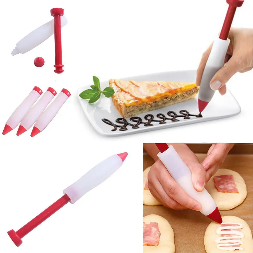 

New Silicone Food Writing Pen Cake Cookie Cream Home, Shop, etc Pastry Chocolate Decorating Pen