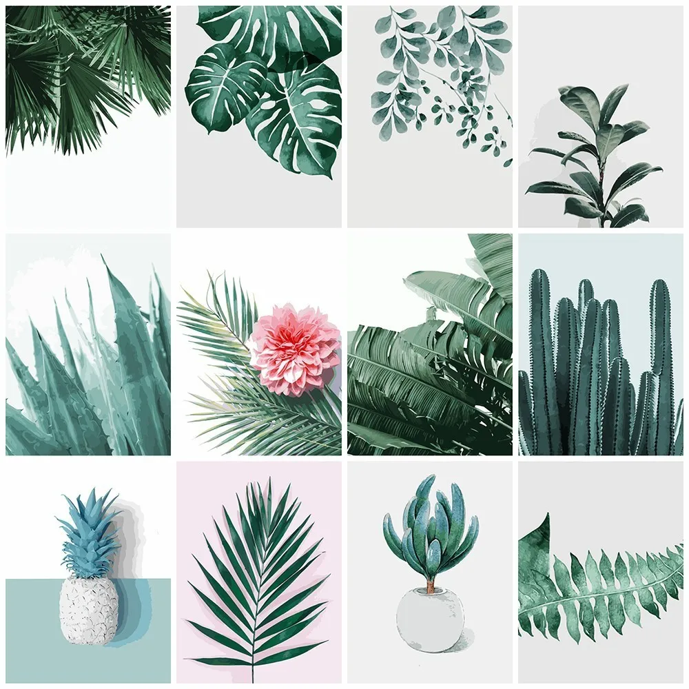 

AZQSD DIY Painting By Number Plant Coloring By Numbers Landscape Paint Canvas Picture Oil Painting Hand Painted Modern SZYH-A666