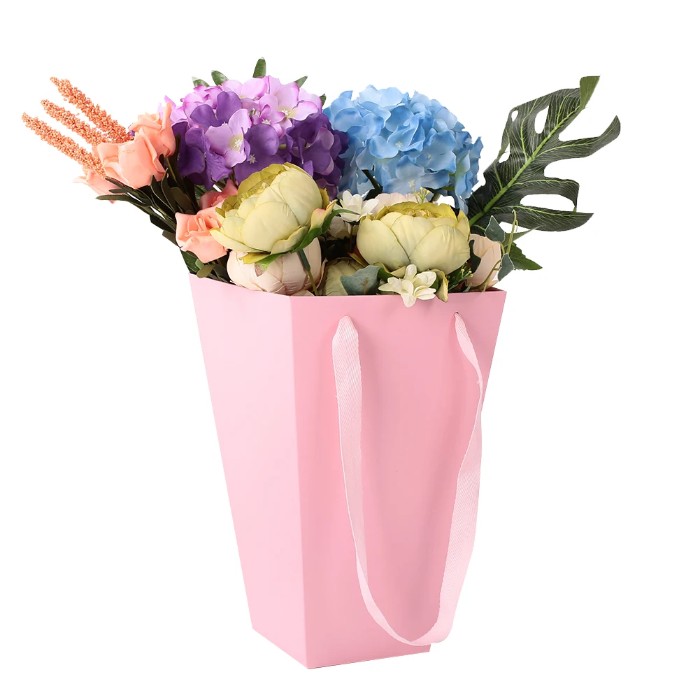 

Fashion Kraft Paper Flower Bucket for Popcorn Bucket Festival for Gift Box Barrels Bouquet Box Wedding DIY Vase Party for Shop