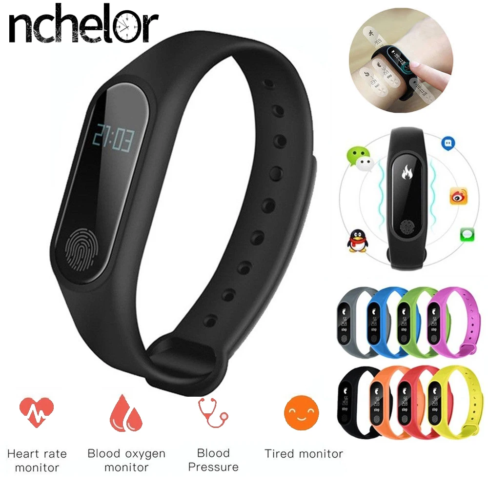 

Sport Smart Watch M2 Band Heart Rate Monitor Pedometer Alarm Clock Fitness Tracker IP67Waterproof Smart Bracelet for IOS Android