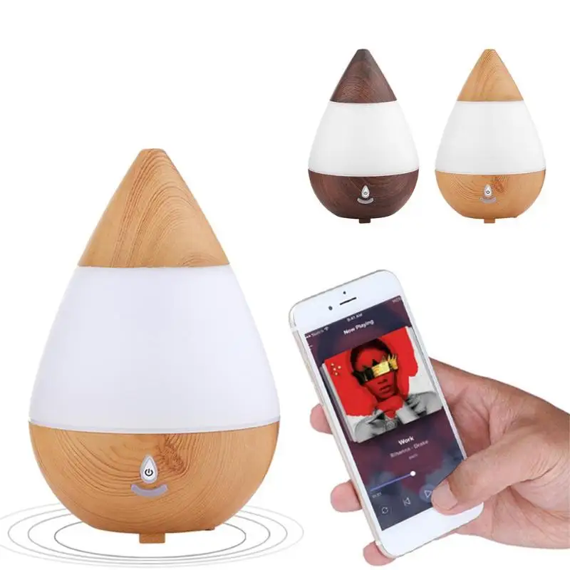 

235ml Ultrasonic Humidifier USB Charging Air Humidifier Bluetooth Control Aroma Essential Oil Diffuser Water Drop Shape for Home