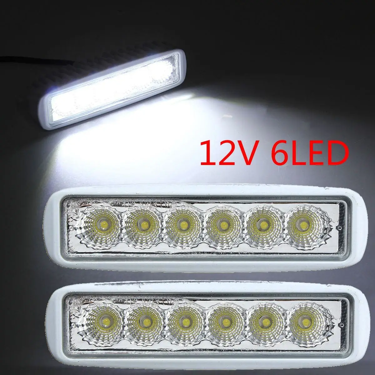 

2pcs 18W / 36W 6-LED Work Light Waterproof Spreader Flood Driving Head Lamp For Boat Yacht VAN RV Truck Car Universal 12V