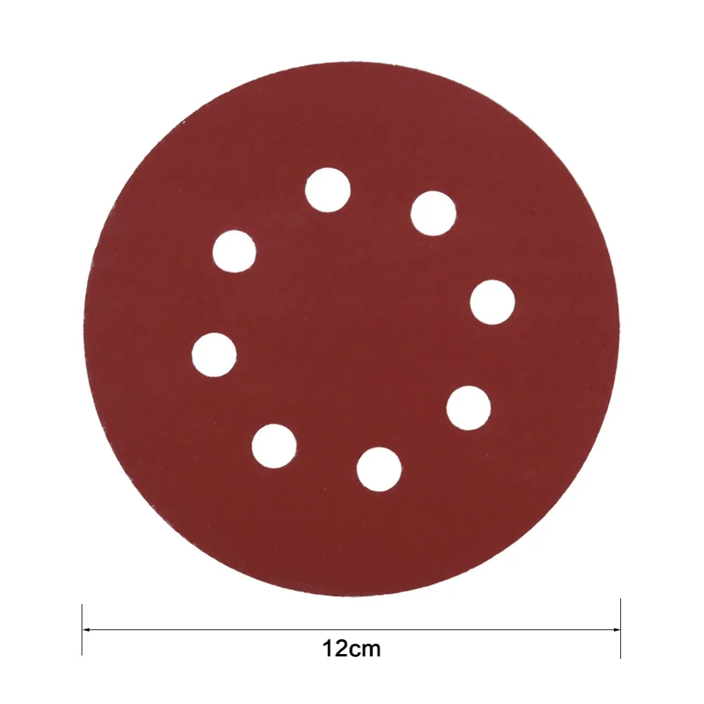 10 шт./лот 1000# зернистость красная шлифовальная полировка дисков 125 мм круглый шлифовальный Полировальный Инструмент форма 8 отверстий бумага для песка высокое качество
