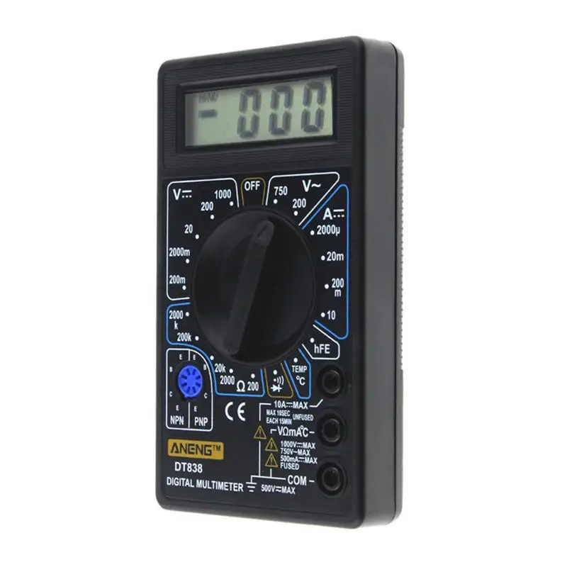 

High Quality WHDZ DT838 LCD Digital Multimeter AC DC Tester Voltmeter Diode Resistance Current Diode Electric Multi Tester Tool