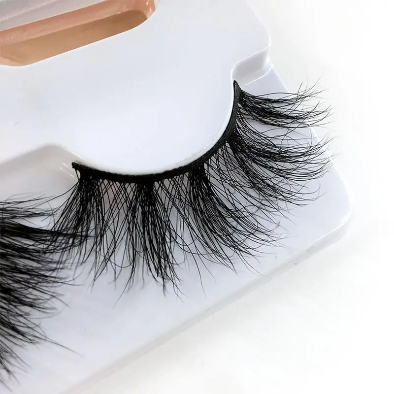 3 Pairs 25MM 6D Imitated Mink False Eyelashes Cross Thickened Reusable Natural False Eyelash With Curler Popular Eyelash Makeup