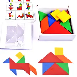 32 шт. детская деревянная игрушка Tangram развивающие пазл для Тренировки Мозга тетрис Рождественский подарок