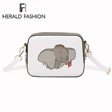 Herald модная сумка-мессенджер для девочек, Женская Повседневная кожаная сумка на плечо, женская маленькая сумка с клапаном в виде слона, женская сумка