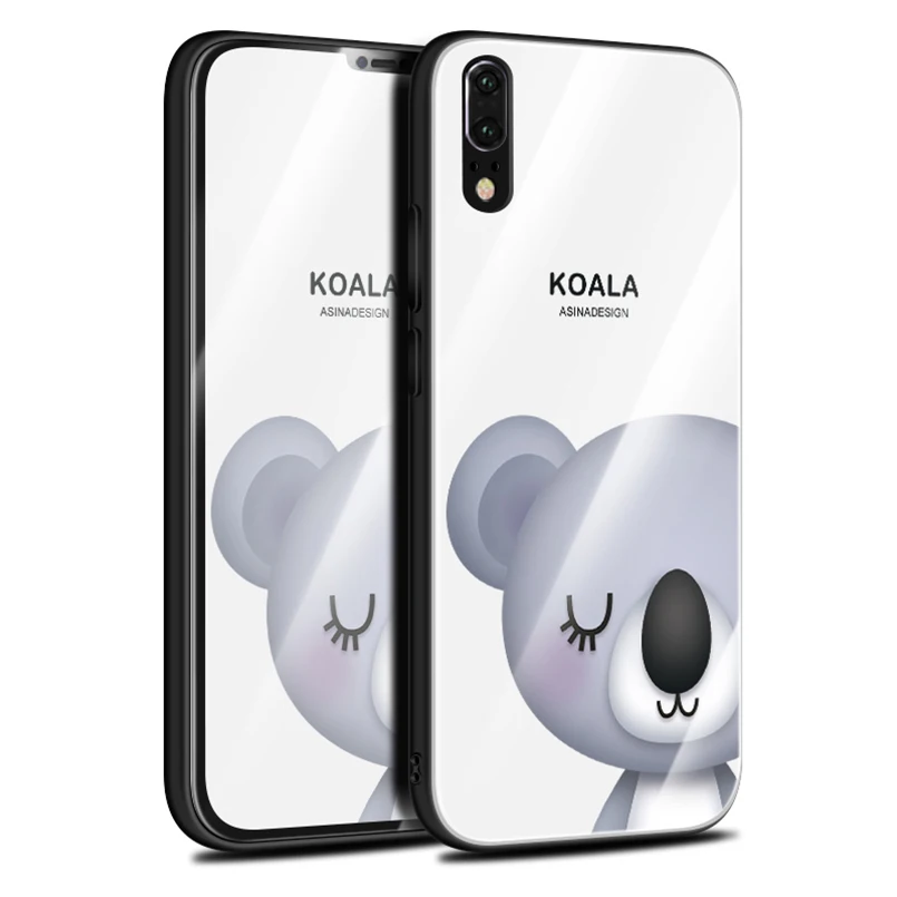 

Luxury Tempered Glass Phone Case For Huawei P20 Pro Cute Case Cover Protection For Huawei P20 Lite Shockproof Bumper Funda Coque