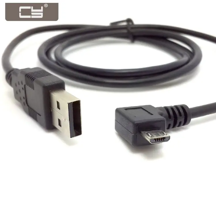 

CYDZ 3m 2m 1.5m 1m Left angled Right Angled 90 Degree Micro USB Male to USB 2.0 Data Charge Cable for Phone & Tablet Black